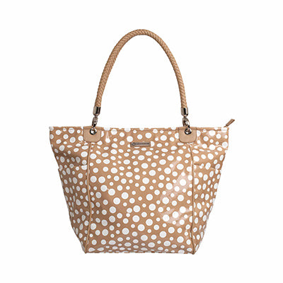 Polka Tote (Tan/White)