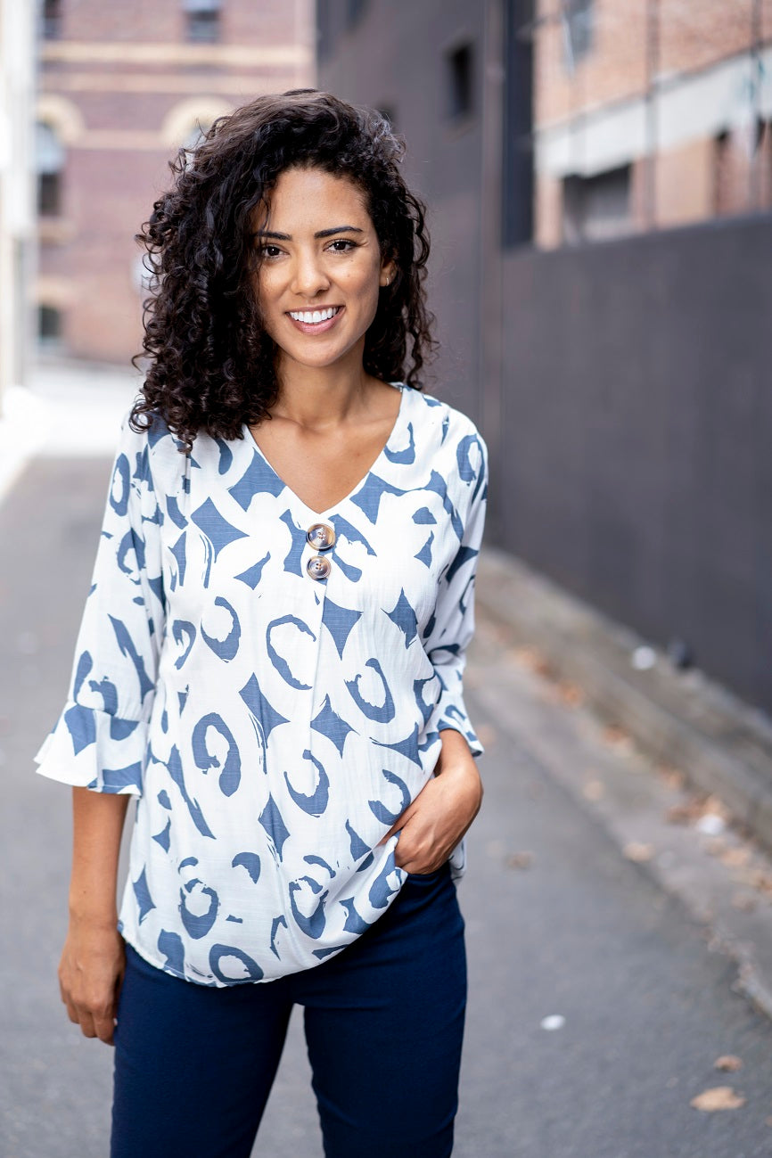 Detail Ruffle Sleeve Top